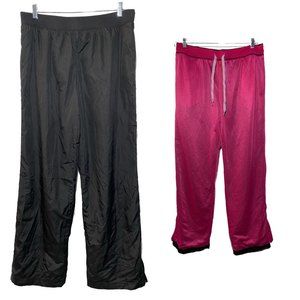Athletic Works Ladies Activewear Elastic Drawstring Pants Size 12/14 Black Pink